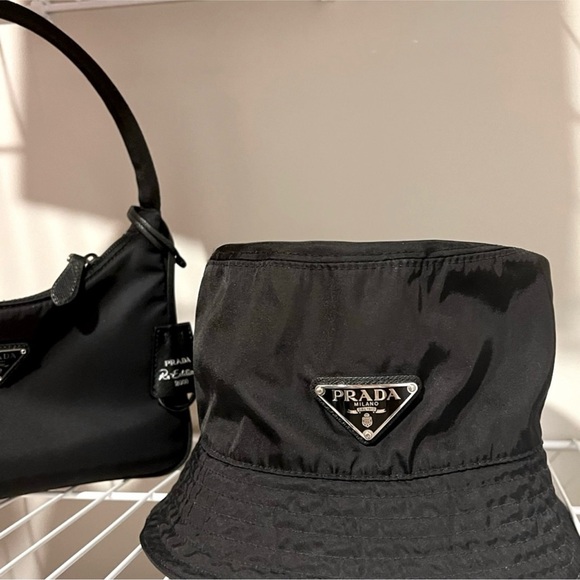 Prada Accessories - Prada Black Nylon Hat and Bag Duo